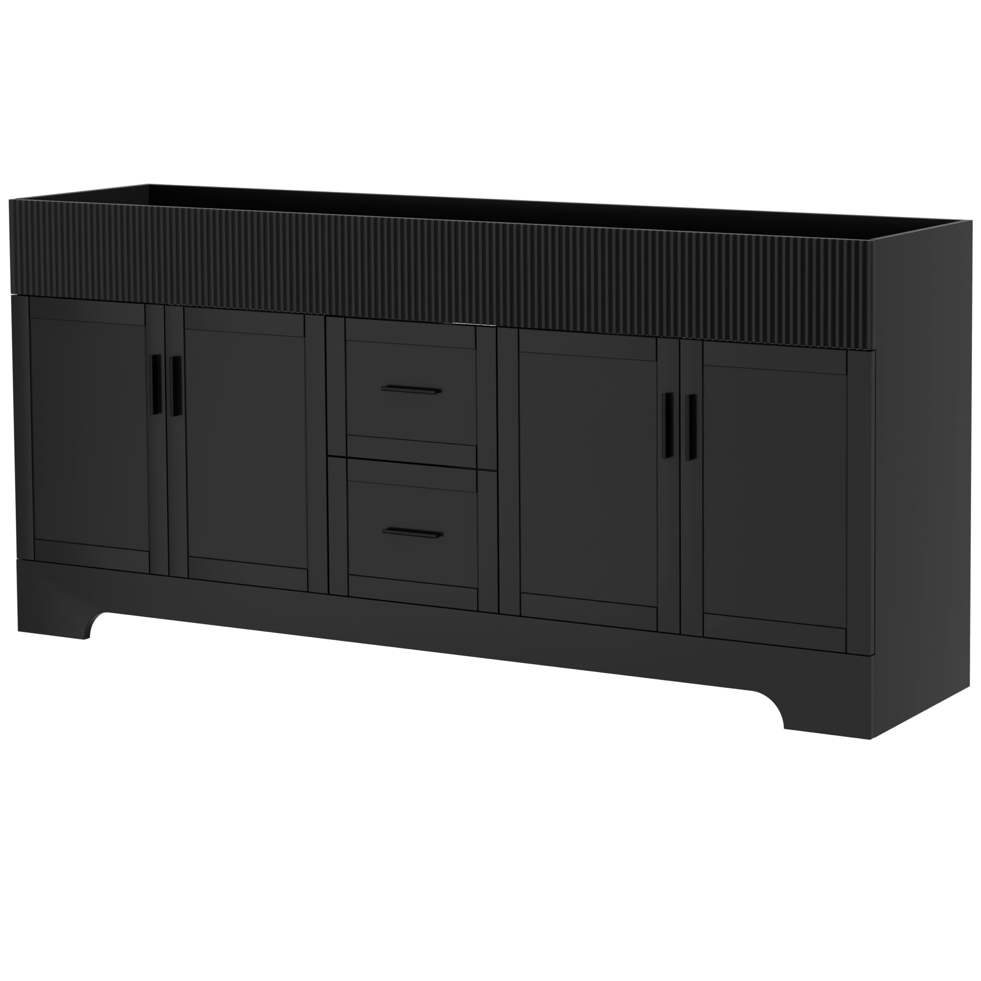 72" Freestanding Double Sink Bathroom Vanity Cabinet Base Only, Hand-Painted, Sink Not Included