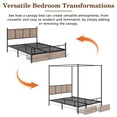 thumbnail image 3 of Queen Size Canopy Bed Frame, HSUNNS 2 Storage Drawers Platform Bed Frame with Footboard and Wooden Headboard, Removable Canopy, Under-Bed Storage, Noise Free, Easy Assembly, Black+Brown, 3 of 9