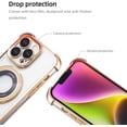 thumbnail image 4 of Entronix Magnetic Clear Case for iPhone 16 Pro Max, Built-in Kickstand Ring Shockproof Bumper, Gold, 4 of 6