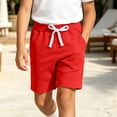 thumbnail image 4 of Gytharion Children's Cotton Short Pants Summer Casual Solid Color Drawstring Elastic Waist Shorts Kids Lightweight Outdoor Sport Short Pants, 0-12 Years, 4 of 5