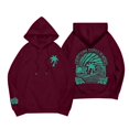 thumbnail image 2 of Pink Palm Puff Sudadera con capucha azul para mujer, Todo viene en olas 2024 Tops de manga larga con cordón Jersey con letras para adolescentes y niñas Vino XL, 2 of 3