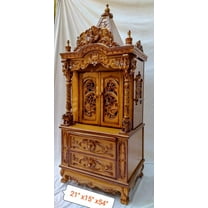Wooden Temple, Teak Wood Temple for Home, Hindu Mandir, Indian Handcrafted Temple, Pooja Temple, Handmade Temple, Pooja Mandir, Indian Temple, Traditional Temple, Home Temple - AtoZ India Cart