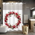 thumbnail image 5 of Rose Wreaths No Hooks Shower Curtain with Snap-in Liner Natural Plant Shower Curtains for Bathroom, Waterproof, Easy Install, Washable 72"x84", 5 of 9