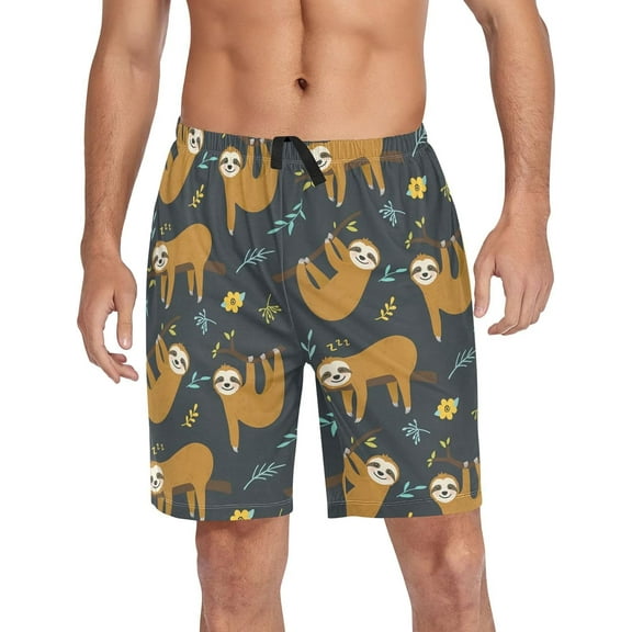 Cute Black Cats Pajama shorts Mens Lounge Sleep Shorts Super Soft Men Pajama Bottoms with Drawstring & Pockets