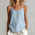 thumbnail image 2 of StSilkitty Camisole Décontractée pour Femmes Sans Manches à Col Rond avec Boutons, Bretelles Spaghetti, Débardeurs en Coton Légers et Doux, 2 of 9