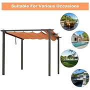 Domi Outdoor Living 10’ X 10’ Outdoor Retractable Pergola with Weather-Resistant Canopy Aluminum Garden Pergola Patio Grill Gazebo for Courtyard