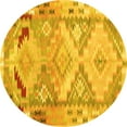 thumbnail image 1 of Ahgly Company Machine Washable Indoor Round Southwestern Yellow Country Area Rugs, 4' Round, 1 of 4
