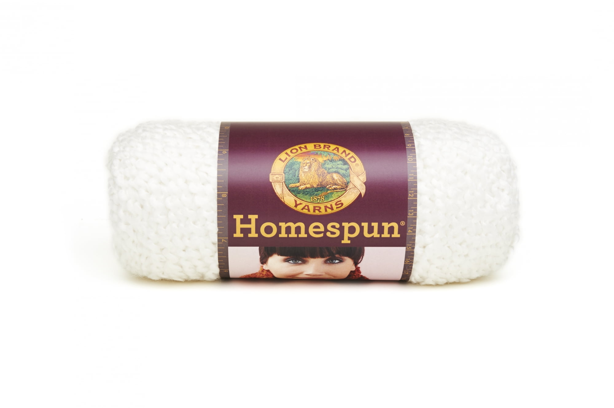 Lion Brand Homespun Bulky Acrylic Polyester Blend White Yarn, 185 yd