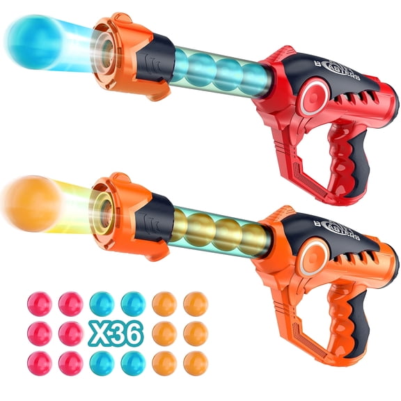 Shooting Game Toy for Ages 6-12 , Indoor Outdoor Popper Air Blaster Toy with 36 Soft EVA Foam Balls -Gift for Boys Girls Birthday