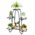 thumbnail image 1 of Gymax 6 Tier Flower Pot Holder Metal Vertical Shelves Corner Plants Display Rack, 1 of 9