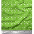 thumbnail image 1 of Soimoi Green Cotton Voile Fabric Floral Damask Print Fabric by Yard 56 Inch Wide, 1 of 3