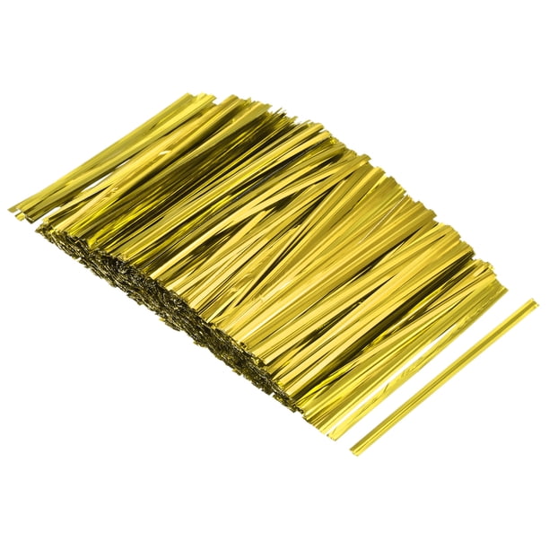 Cintas de Torsión de Foil Uxcell Cierre de Plástico para Manejar Cables 750 Paquete Tono Dorado 3 pulgadas