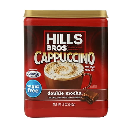 Hills Bros. Sugar-Free Double Mocha Cappuccino Instant Coffee Mix 12 Ounce Canister