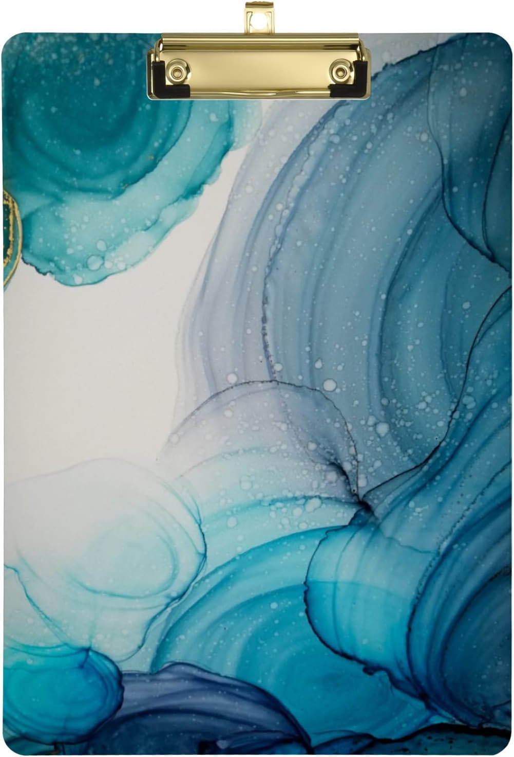 FMSHPON Spanish Marble Green Clipboard Hardboard Wood Nursing Clip Board and Pull for Standard