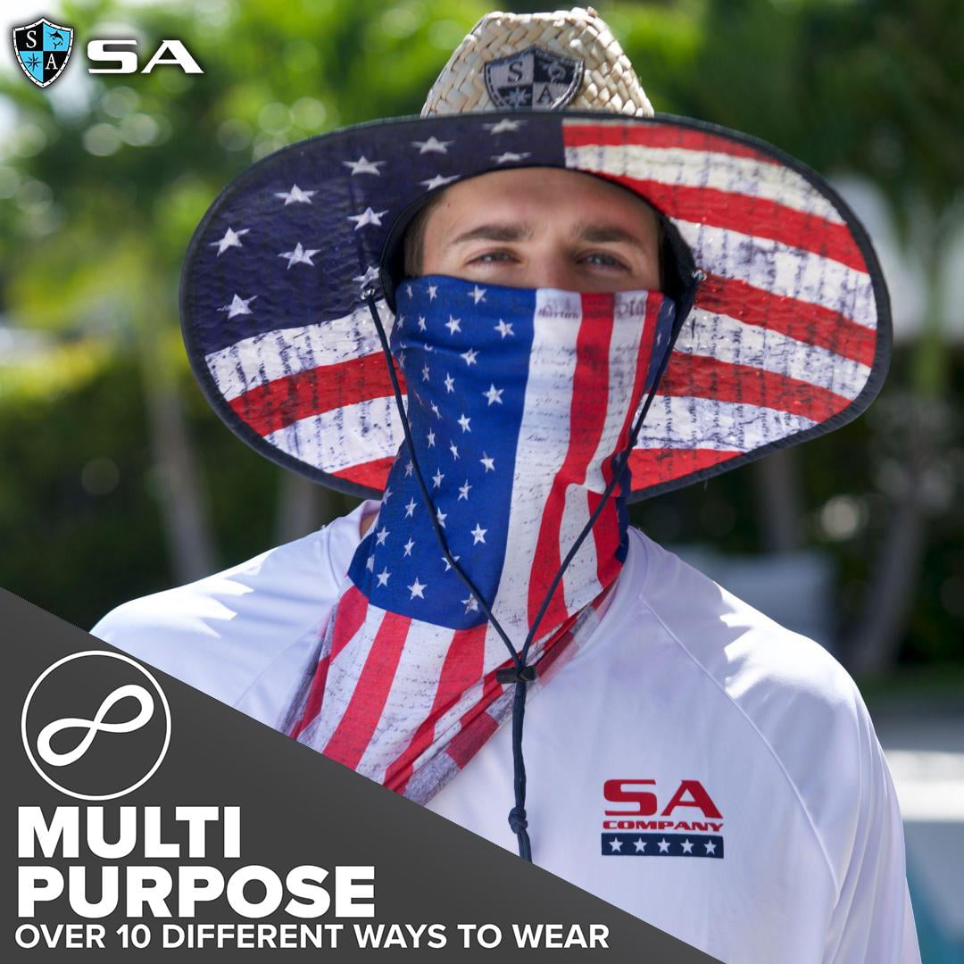 S A Company Summer Straw Hats Mens Sun Hat Straw Beach Hat for UV Sun  Protection with 1 UV Face Shield Neck Gaiter Included, American Flag, One  Size : : Clothing, Shoes & Accessories