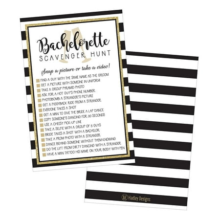 Bachelorette Party Novelties 25 Bachelorette Scavenger Hunt Party Games, Girls Night Out Weekend Fun Naughty Cards For Scavenger Hunt, Drinking and Dares, Funny Novelty Decoration and Supplies Idea For Adult Woman Ladies Parties ()
