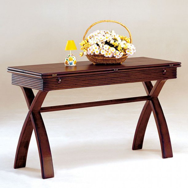 Kingston Functional Expandable Table Top Sofa Console Table XLeg Wood