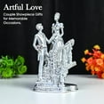 thumbnail image 4 of Silver Finish Romantic Couple Showpiece | Love Statue for Engagement, Wedding, Valentine Gifts | Home Decor Romantic Couple Statue with Stairs| Ideal Gift for Anniversary, Birthday, Valentine's Day, 4 of 5