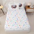 thumbnail image 4 of Homewish Colorful Gradient Bowknot Zipper Full Size Comforter Sets with Fitted Sheet and 2 Pillowcases For Girls,Kids Ball Games Zipper Bedding Set For Teens,Reversible,4 Pieces, 4 of 7