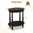 thumbnail image 3 of Gymax 2 PCS 2-Tier End Table Oval Compact Sofa Side Nightstand w/ Storage Shelf, 3 of 10