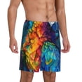 thumbnail image 2 of Fotbe Colorful Parrot Jungle Dream Pantalones Cortos de Pijama para Hombre, Ropa de Dormir, Pantalones de Pijama Cortos para Hombre-4X-Large, 2 of 6