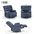 thumbnail image 3 of MAYEERTY Blue Oversized Swivel Rocker Recliner Sofa for Adults, Chenille, Perfect for Living Room, 3 of 3