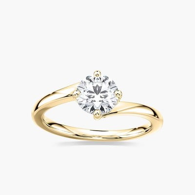 1ct-2.5ct Solitaire Engagement CVD Lab Grown Diamond Ring in 18K Yellow Gold
