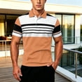 thumbnail image 2 of JAJAHO Polo Shirts For Men Color Block Striped Summer Breathable Moisture Wicking Short Sleeve Workout Golf Shirts Versatile Tops, 2 of 4