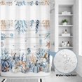 thumbnail image 4 of No Hook Shower Curtain with Built-in Rings - Thanksgiving Fall Coastal Washable Waterproof Fabric Bathroom Curtains for Hotel,Rentals, 72 X 84 Inch Extra Long , Blue Pumpkins Sealifes, 4 of 9