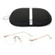 thumbnail image 3 of Gafas de juego con lentes planas, antiluz azul, montura transparente, modernas oro rosa, 3 of 9