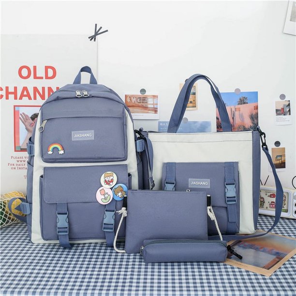 Bolso Hombro Btafrte Conjunto Mochila Escolar para Estudiante Azul