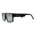 thumbnail image 6 of Kush Mens Bold Angular Line Flat Top Rectangle Plastic Sunglasses Shiny Black - Silver Mirror, 6 of 7