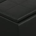 thumbnail image 5 of Avalon 42 inch Wide Contemporary Storage Ottoman in Distressed Black Vegan Leather, 5 of 13