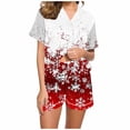 thumbnail image 2 of Fznquz Soft Womens Pajamas 2025 2 Piece Christmas Sleepwear Cozy Winter Comfy Short Sleeve Tops Shorts Warm Pjs for Women Set, 2 of 7