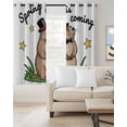 thumbnail image 2 of Groundhog Day Kitchen Curtains Spring Botanical Star Yellow Cafe Short Curtains for Bathroom Blackout Window Curtain Grommet Small Window Treatment Tier Drapes for Bedroom Living Room 52"x45"x2, 2 of 9