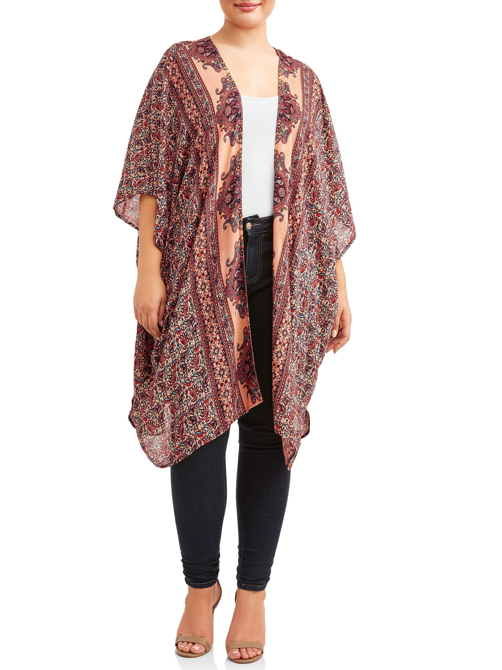 Women's Plus Size Kimono Duster