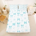 thumbnail image 2 of jejeloiu Ribbon Bowknot Bow Full Size Sheets,White Blue Bed Sheets For Bowtie Girls 4 Pieces, 2 of 6