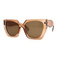 thumbnail image 2 of Womens Squared Butterfly Oversize Cat Eye Retro Sunglasses Beige Brown, 2 of 4