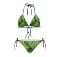 thumbnail image 4 of Suhoaziia Banana Leaves Women Tankini Swimsuits 2 Piece Lightweight Sporty Bathing Suits,Low Waisted Ruched Tie Knot String Sexy Bathing Suit Swim Suits Size M, 4 of 6