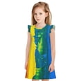 thumbnail image 1 of Fotbe Rainbow Colored Vestido de Dormir para Niñas de 3 a 10 Años, Mangas Cortas, Estilo Princesa, Pijama Camisón con Mangas Voladas-Medium, 1 of 6