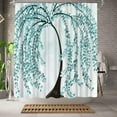 thumbnail image 2 of Teal Shower Curtain Turquoise Tree Shower Curtain Bathroom Decoration Polyester Fabric Waterproof With Hooks 54"W x 78"L (Pack of 1), 2 of 6