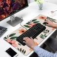 thumbnail image 2 of Pink and Orange Flowers&nbsp;pad Mousewaterproof,rubber+multispandexwashable Gaming Mouse PadDesk Pad for Office Home Game 31.5x15.7inches, 2 of 7