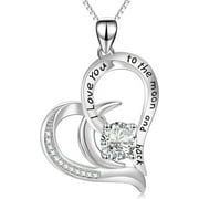 SOULMEET 925 Sterling Silver Love Heart Necklace for Mom Wife Girlfriend Mothers Birthday Jewelry Gifts