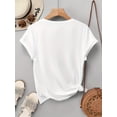 thumbnail image 2 of Summer Versatile Women'S Short-Sleeve T-Shirt, Fresh Collegiate Style Loose T-Shirt for Women, Featuring a Butterfly Floral Bicycle Print., 2 of 6