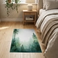 thumbnail image 3 of ODIKA 2'x3' Washable Throw Rug Non-Slip, Low Profile, Flatwoven, Easy Care Farmhouse Watercolor Forest Hardwood Long Skid Delicate Fern Accents with Vertical Botanical for Hallway, Study Room, 3 of 7