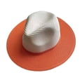 thumbnail image 2 of AJGRHE Classic Unisex Tone Wide Brim Panama Hat For Sun Beach And Summer Outdoors Panama Hat Sun Hat Straw Fedora Hat for Men Women Wide Brim Summer Beach Hat BG2 One Size, 2 of 3