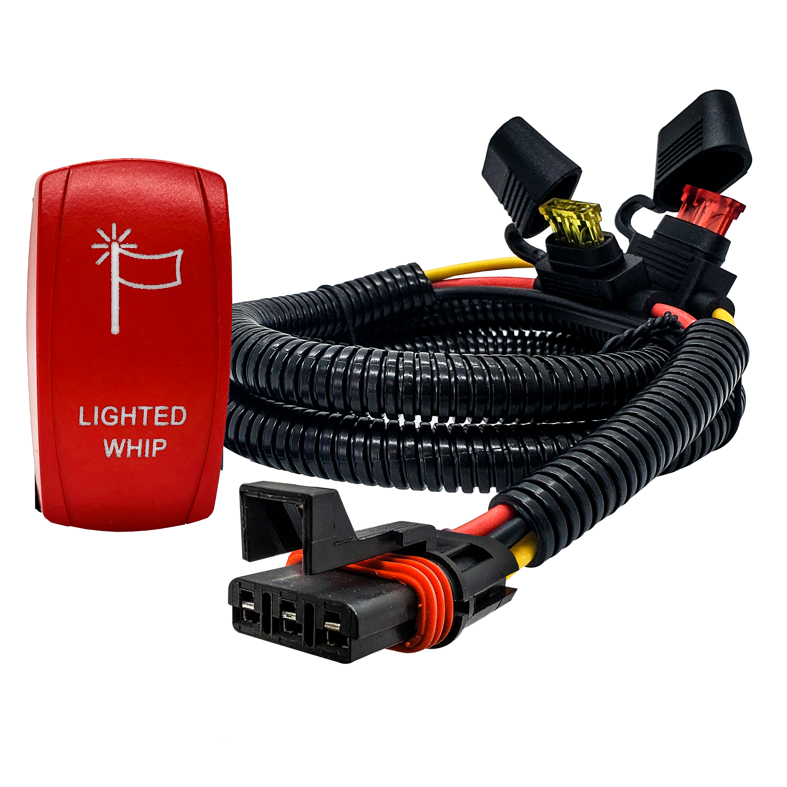 21ST Lighted Whip Wiring Harness – Plug & Play For Polaris RZR Pro R, Pulse Bus Bar