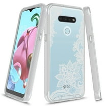LG Stylo 6 Case, KAESAR Graphic Design Shockproof Impact Resistant Protective Full-Body Rugged Clear Hybrid Bumper Case for LG Stylo 6 (Lace Flower)