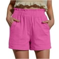 thumbnail image 2 of Augper Women's Summer Shorts Casual High Waisted Drawstring Wide Leg Beach Lightweight Short with Pockets, 2 of 6