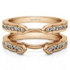 10k Solid Gold Fancy Style Classic Cathedral Style Wedding Ring Guard(0.4ctw)